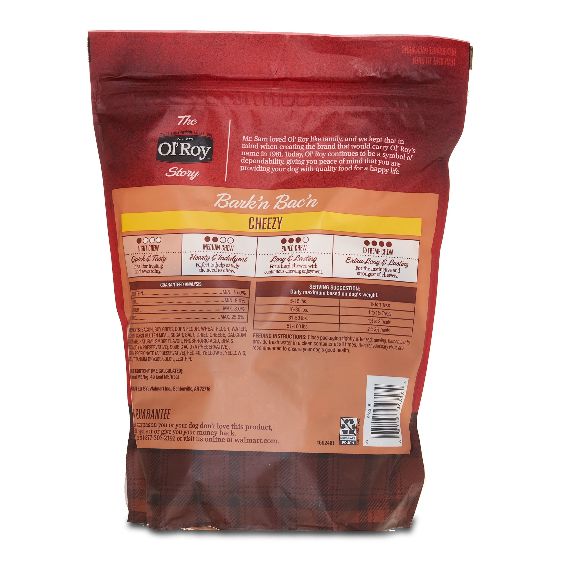 Ol' Roy Bark'n Bac'n Dog Treats, Cheezy, 25oz