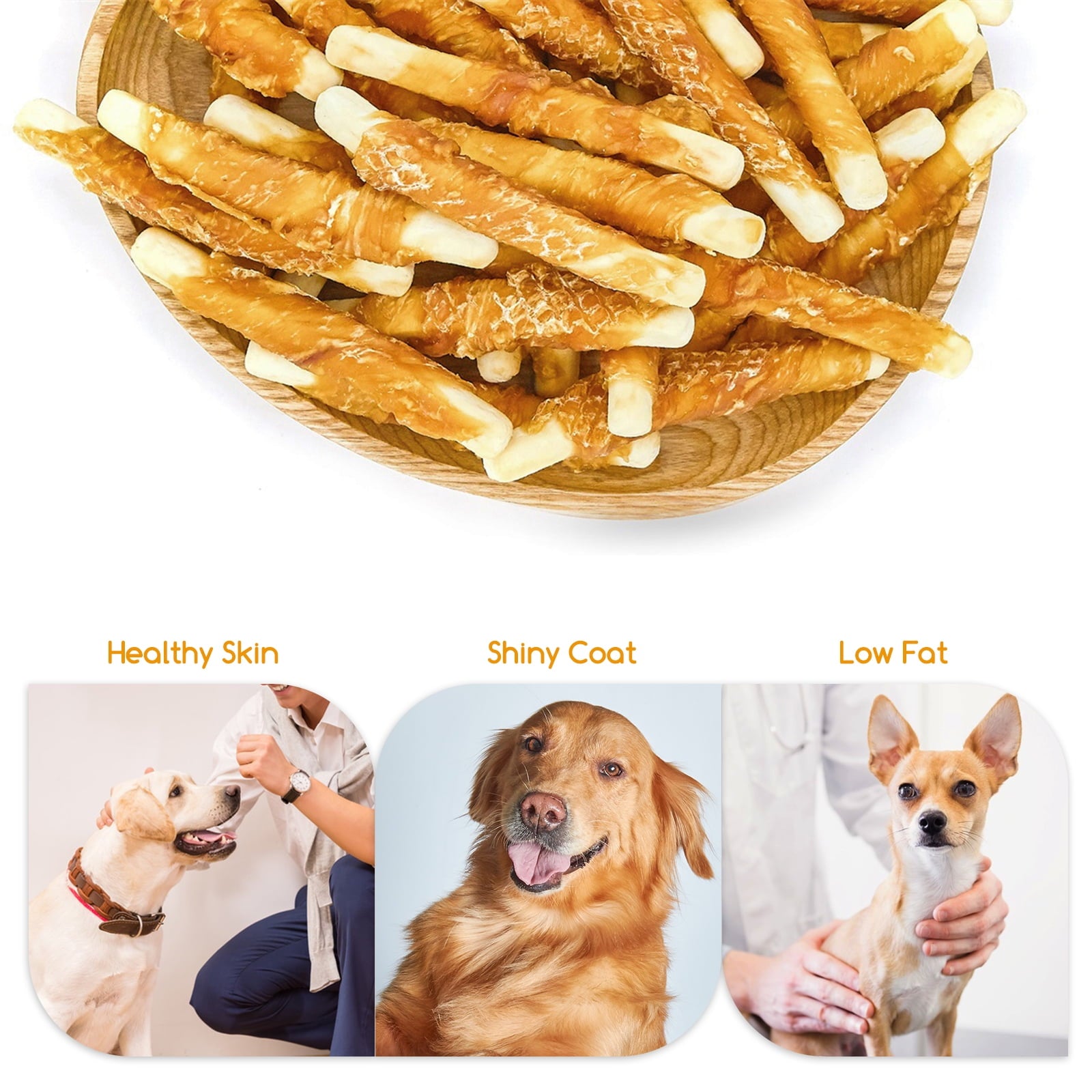 Jungle Calling Dog Treats,  Chicken Wrapped Biscuits Dog Treats for All Dogs, Rawhide Free Soft Chewy Treats,10.6oz