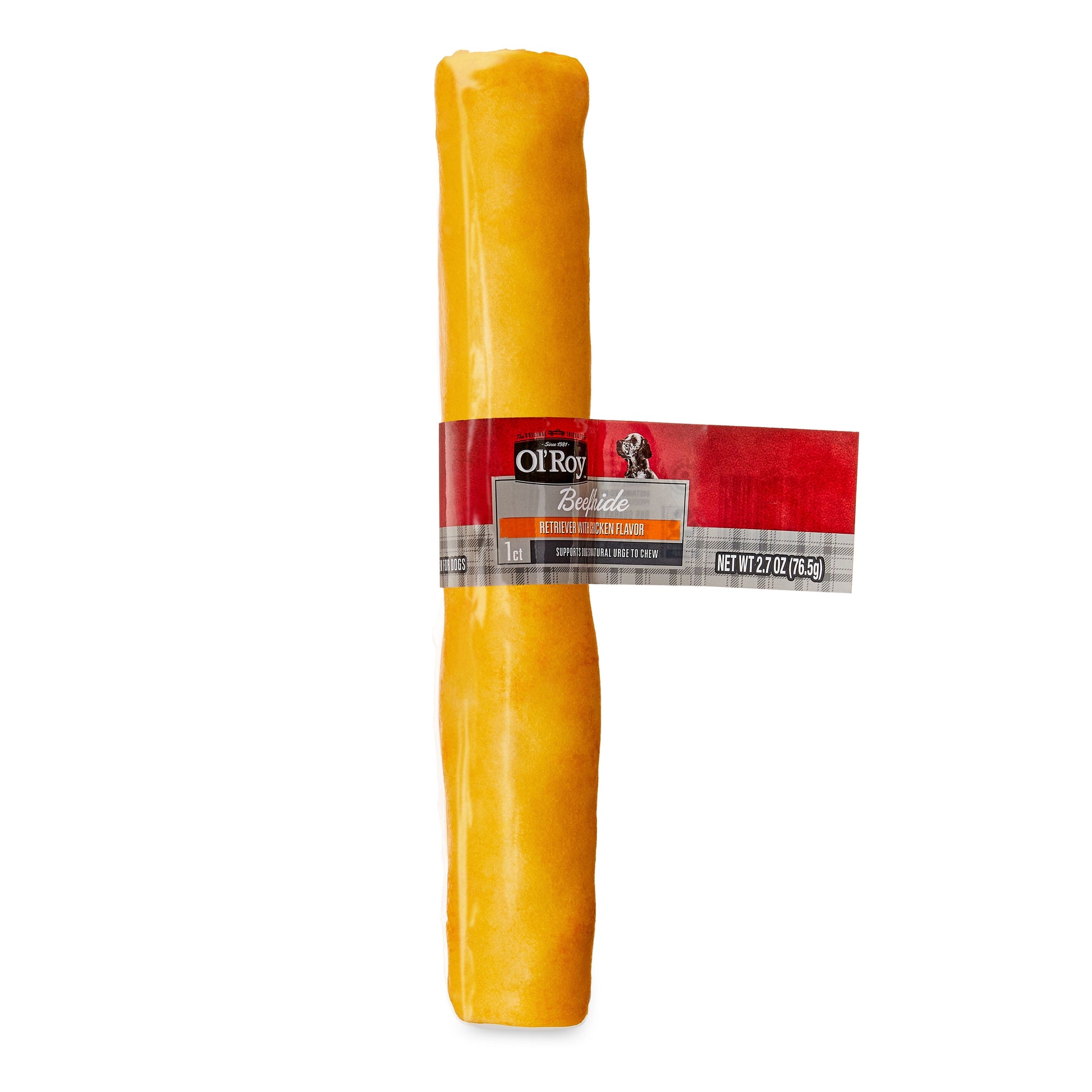 (3 pack) Ol' Roy Chicken Flavor Rawhide 9" Retriever Beef hide Chew for Dogs, Dry, 2.7 oz