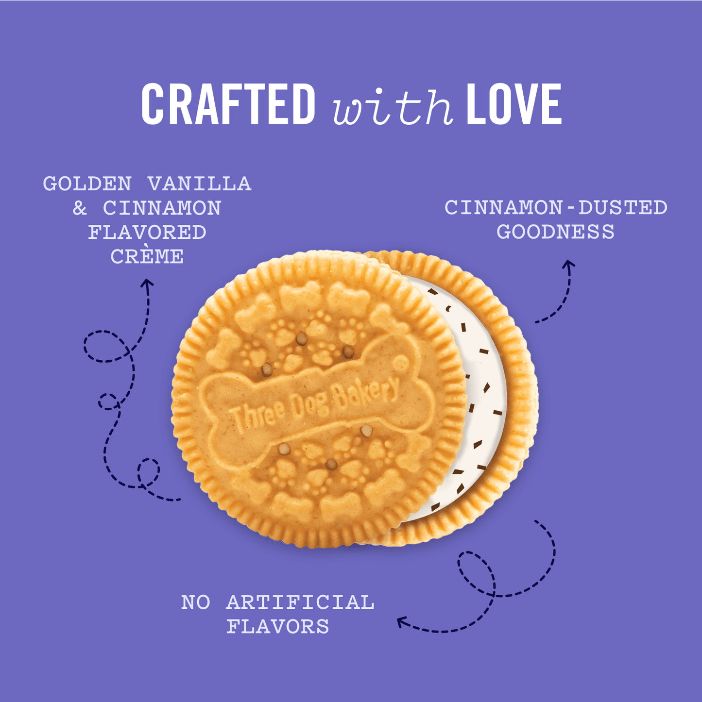 Three Dog Bakery Churro Lick'n Crunch, Crunchy Dog Treat, Churro Flavor, 13oz