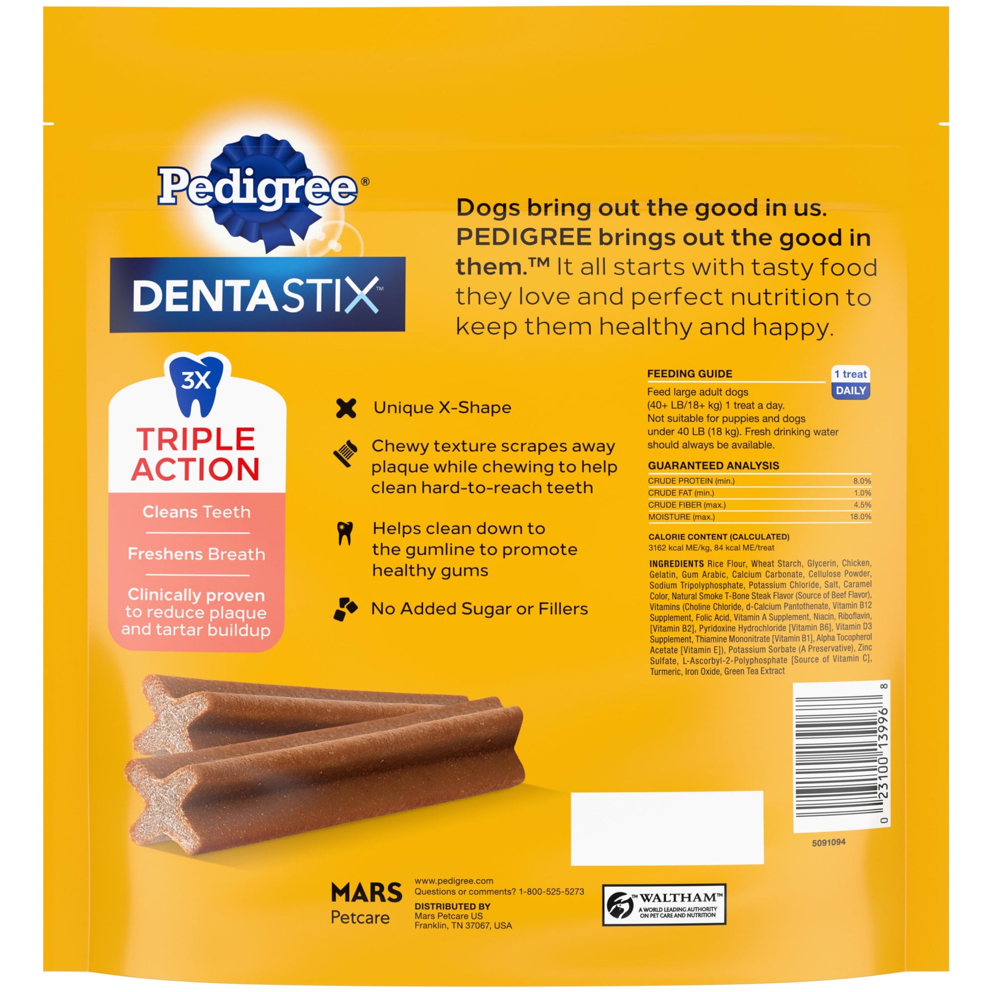 Pedigree Dentastix Bacon Flavor, Large Dog Treats, 1.67 Lb. Bag