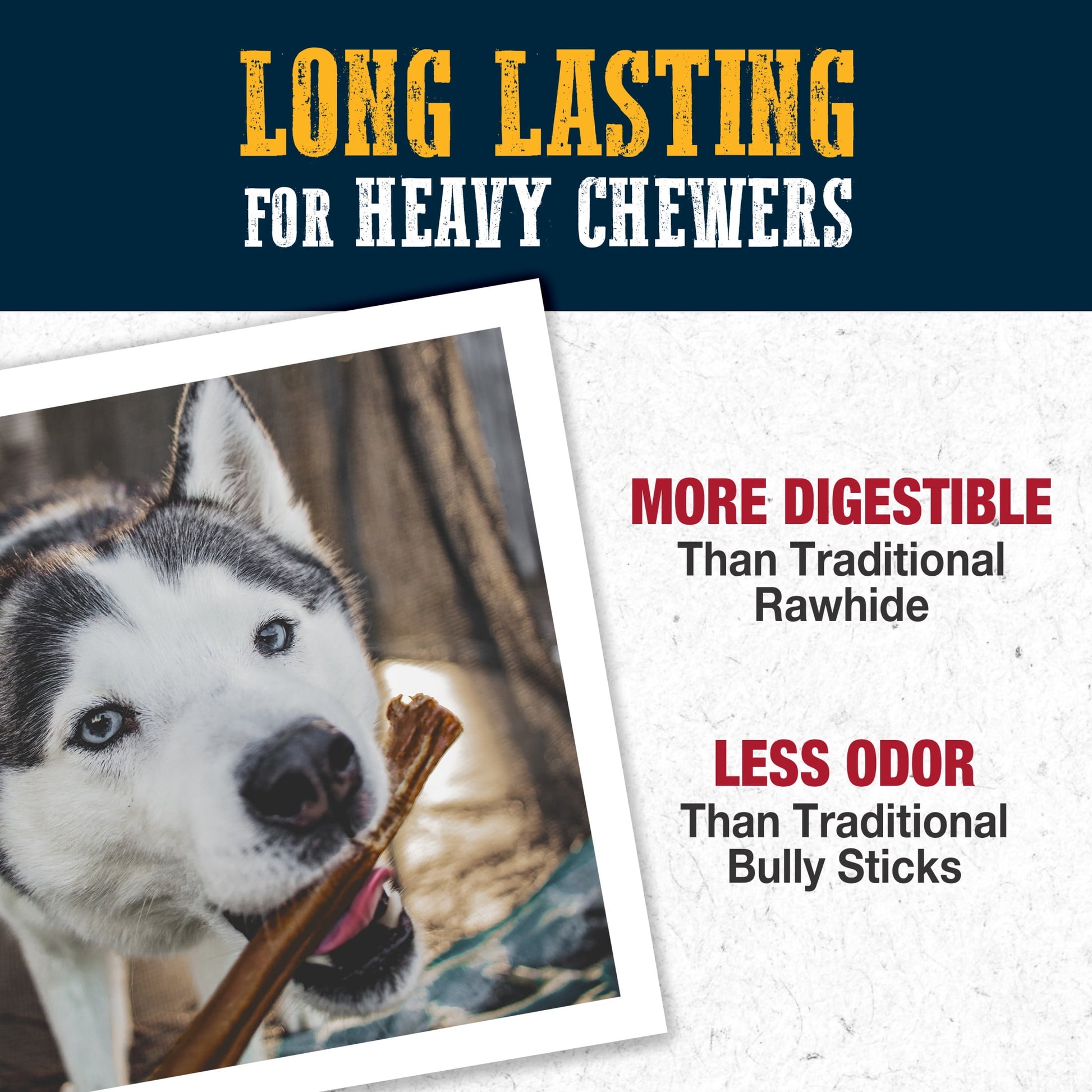 Cadet Bully Hide Sticks All-Natural Dog Chews Large Bully Stick Large (4 Count)