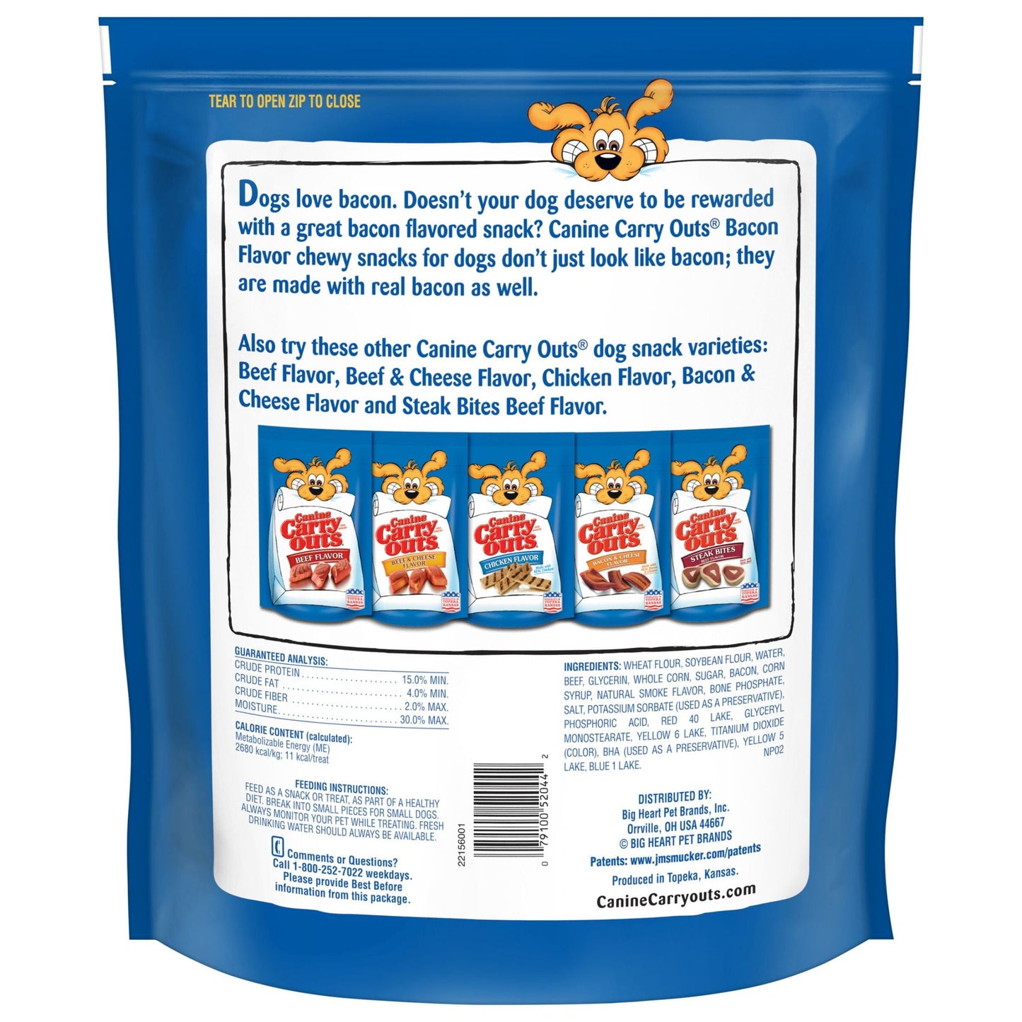 Canine Carry Outs Bacon Flavor Dog Treats, 47oz Bag