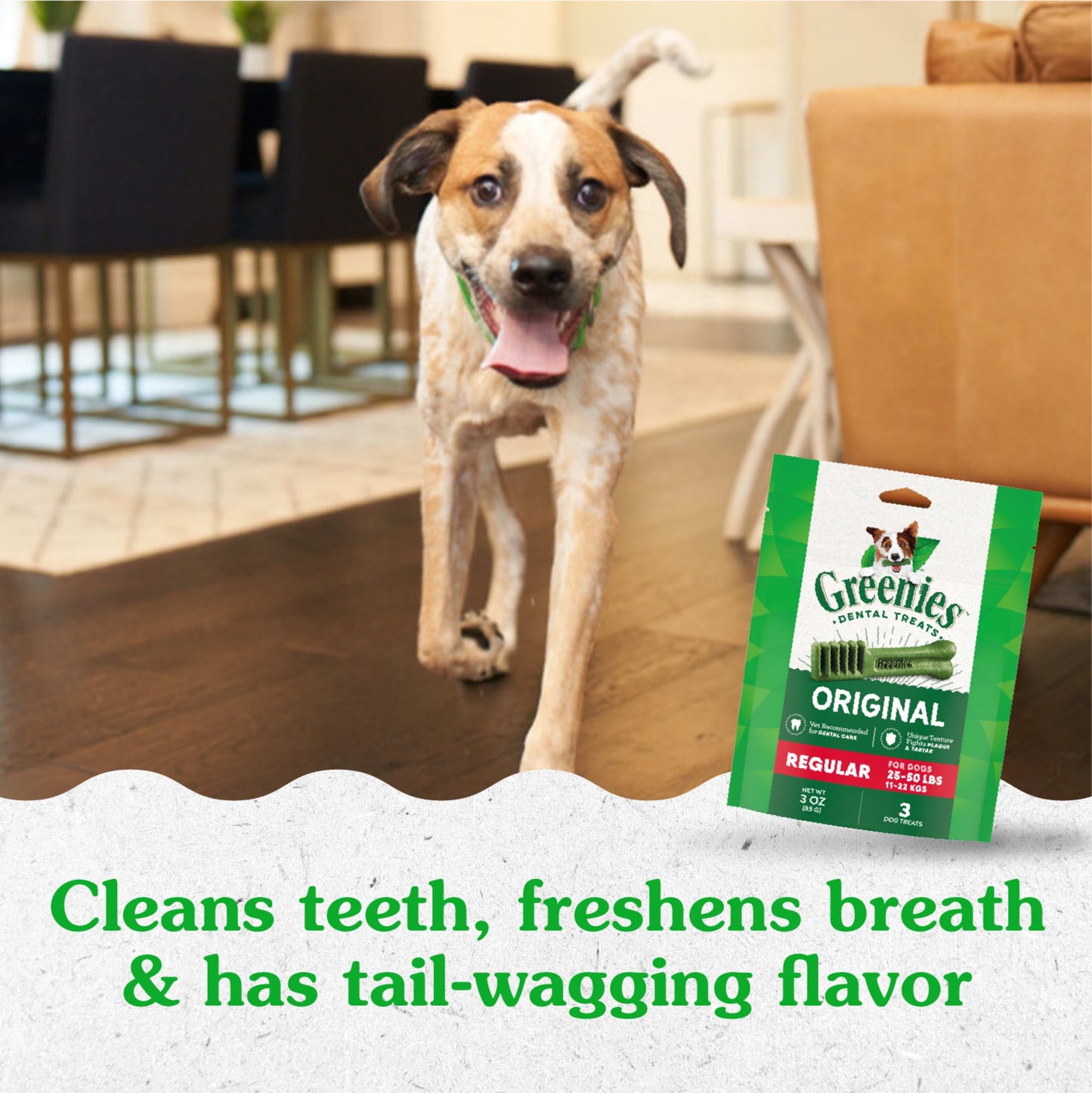 Greenies Original Regular Natural Dog Dental Treats, 3 Oz Pack (3 Treats)