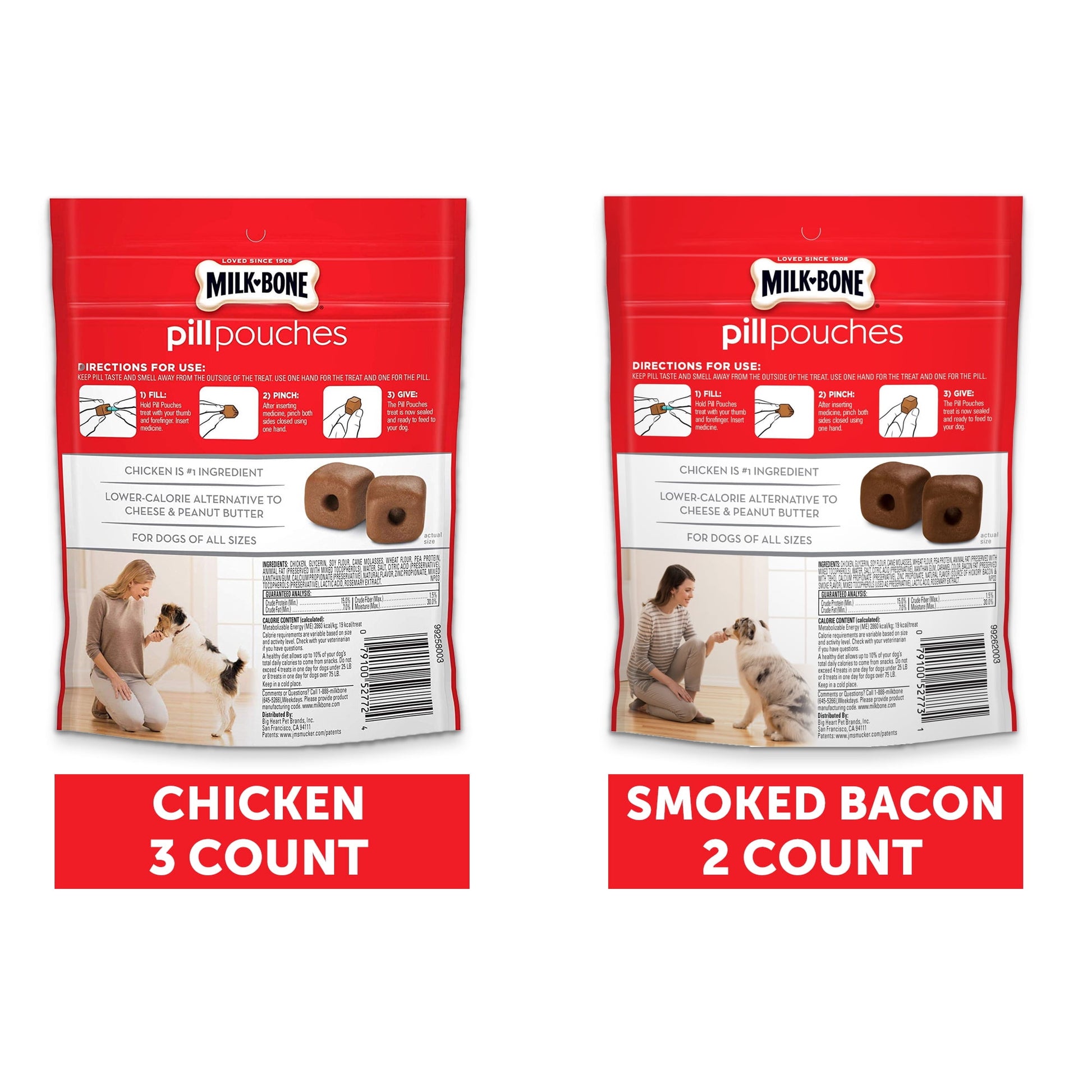 (5 Pack) Milk-Bone Pill Pouches Dog Treats, 2 Flavor Variety Pack, 6 oz Bags