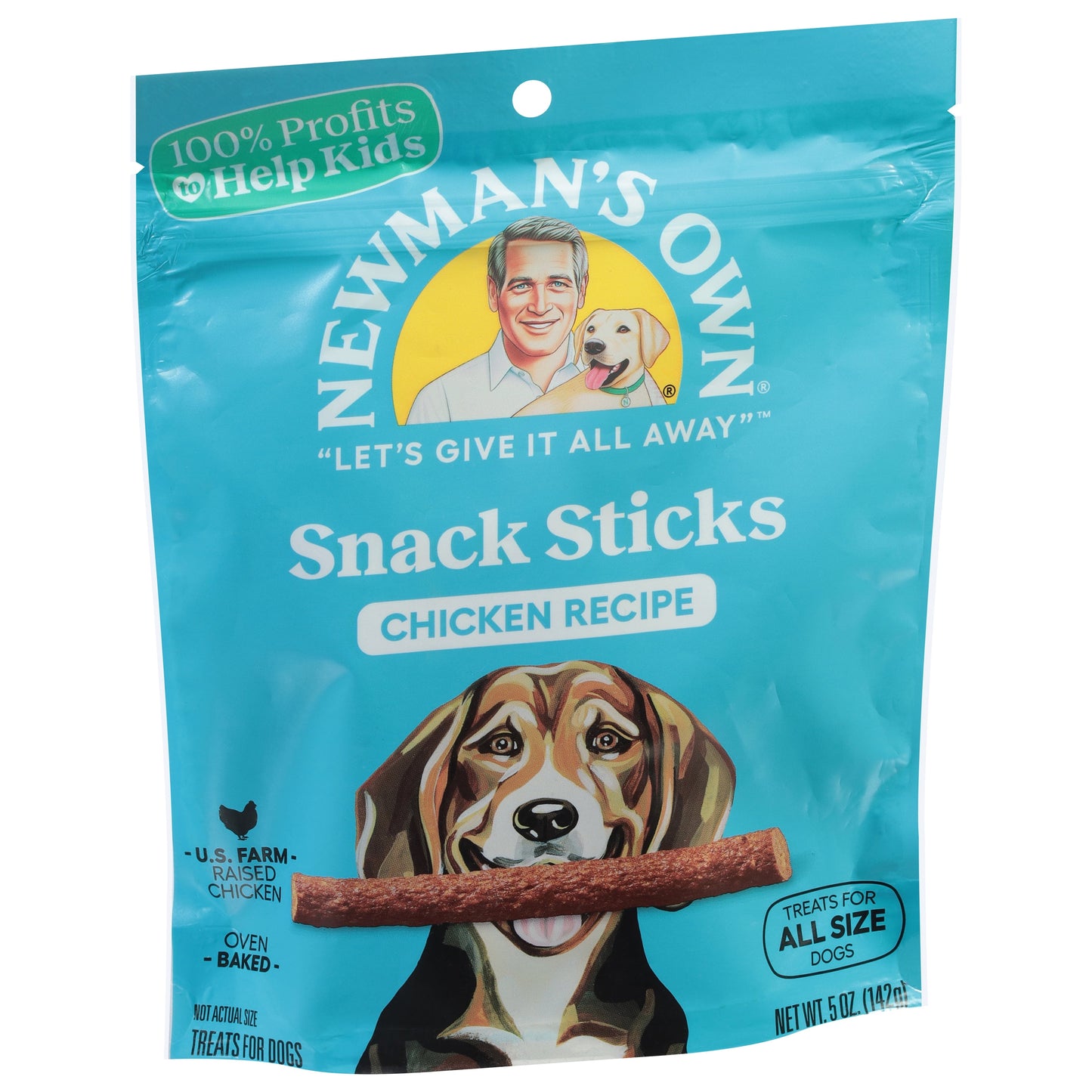 (4 pack) Newman's Own Snack Sticks Chicken Recipe Treats for Dogs 5 oz