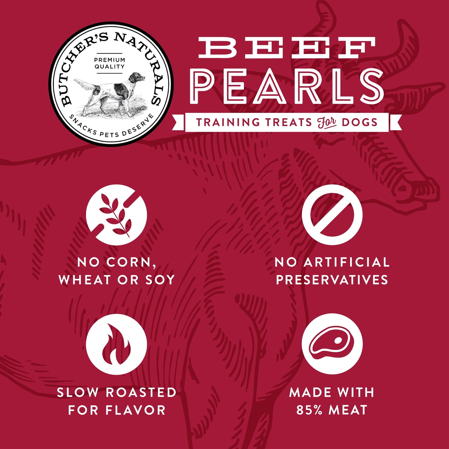 Butcher’s Naturals Dry Beef Pearls Training Treats for Dogs, 10 oz