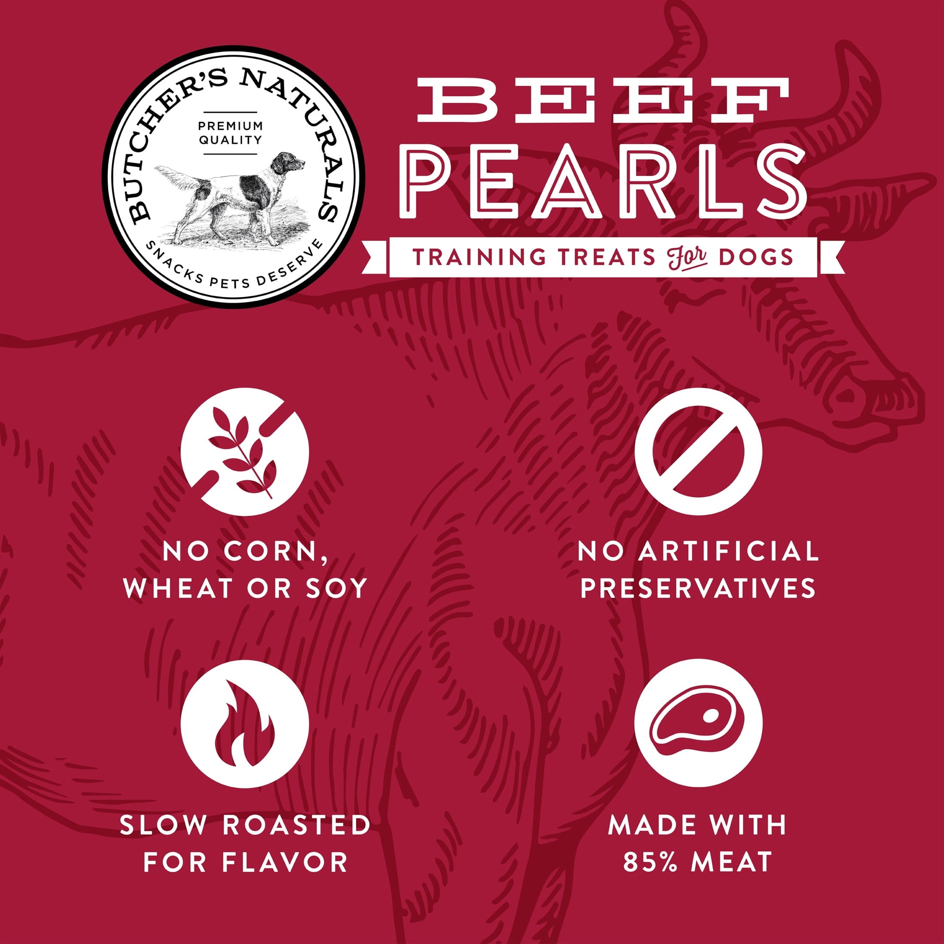 Butcher’s Naturals Dry Beef Pearls Training Treats for Dogs, 10 oz