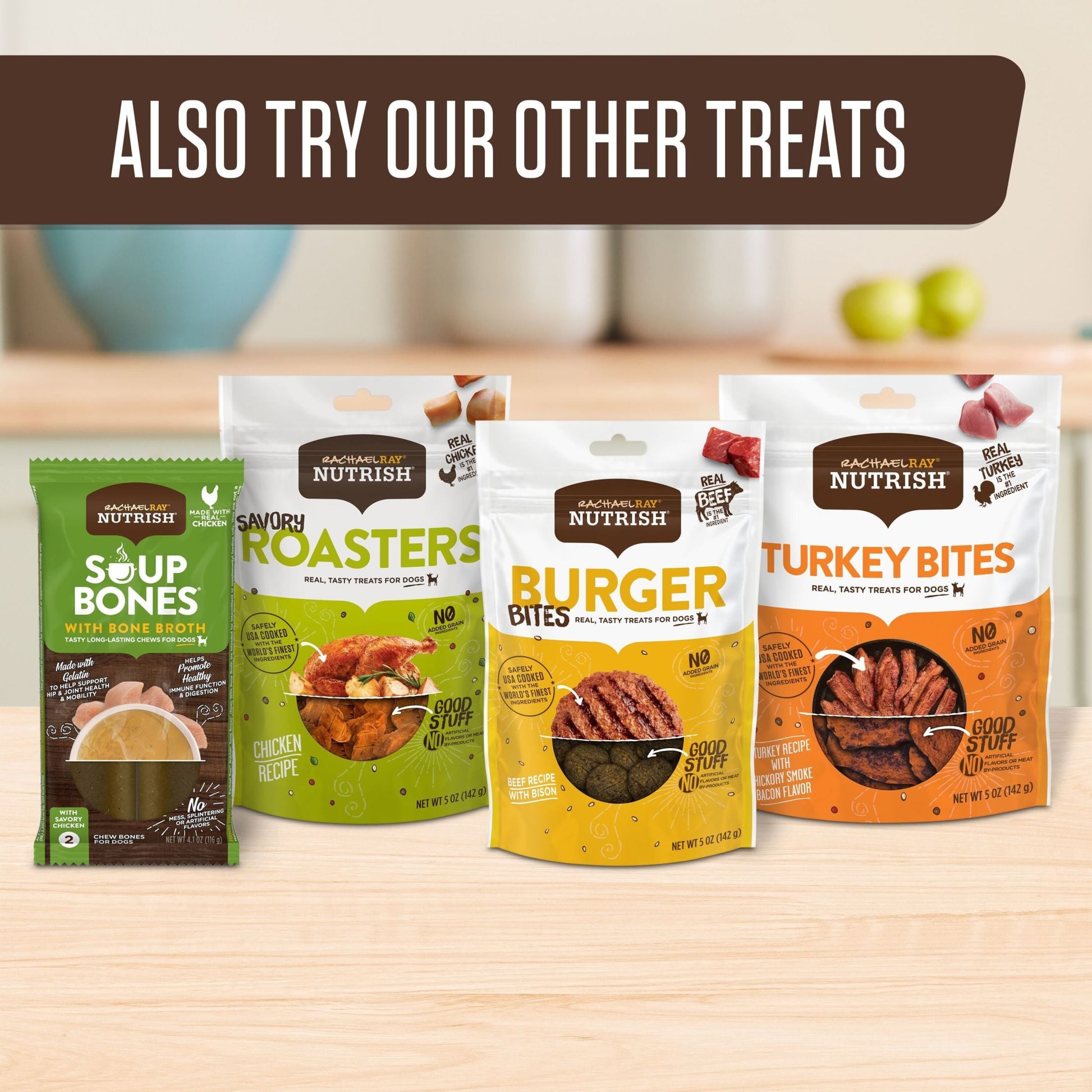 Rachael Ray Nutrish Soup Bones with Real Beef & Barley, 11 Dry Dog Chews