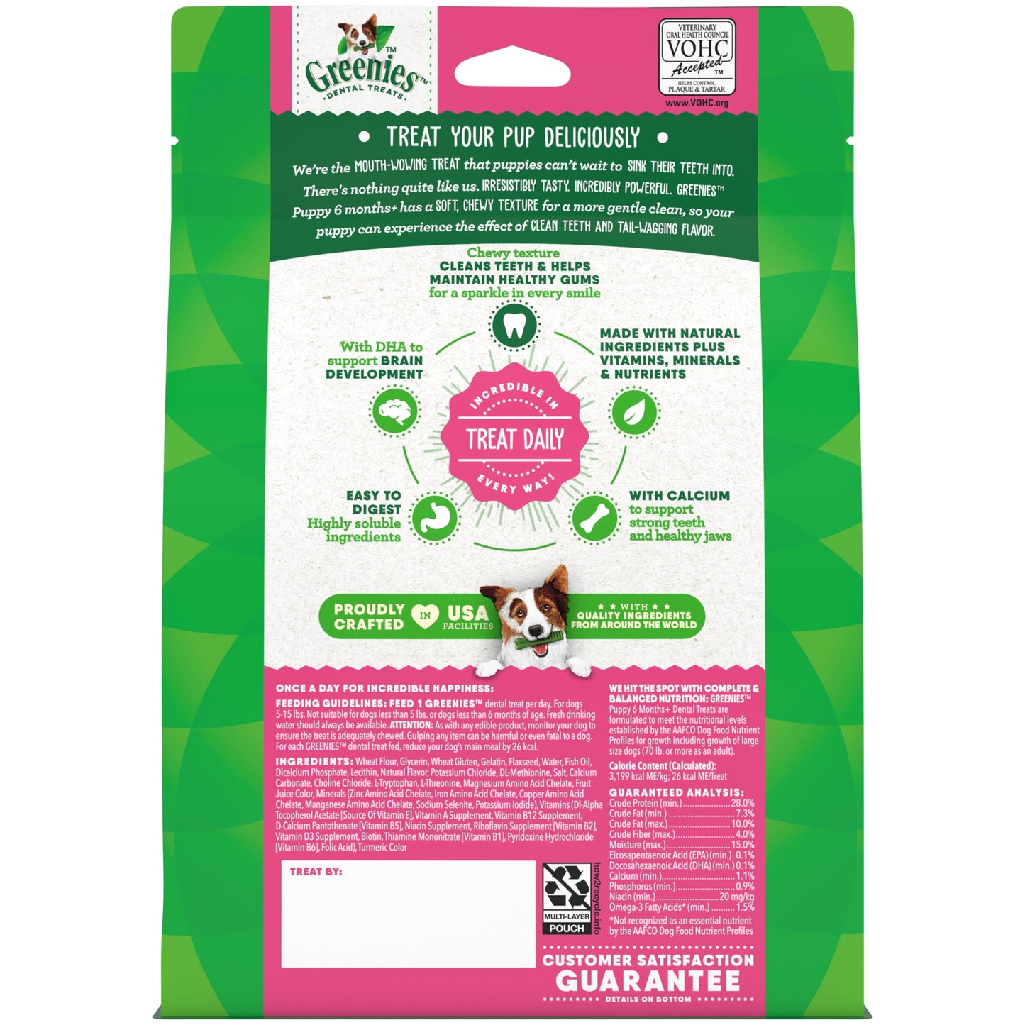 Greenies Puppy Teenie Size Natural Dental Dog Treats, 12 Oz Pack (43 Treats)