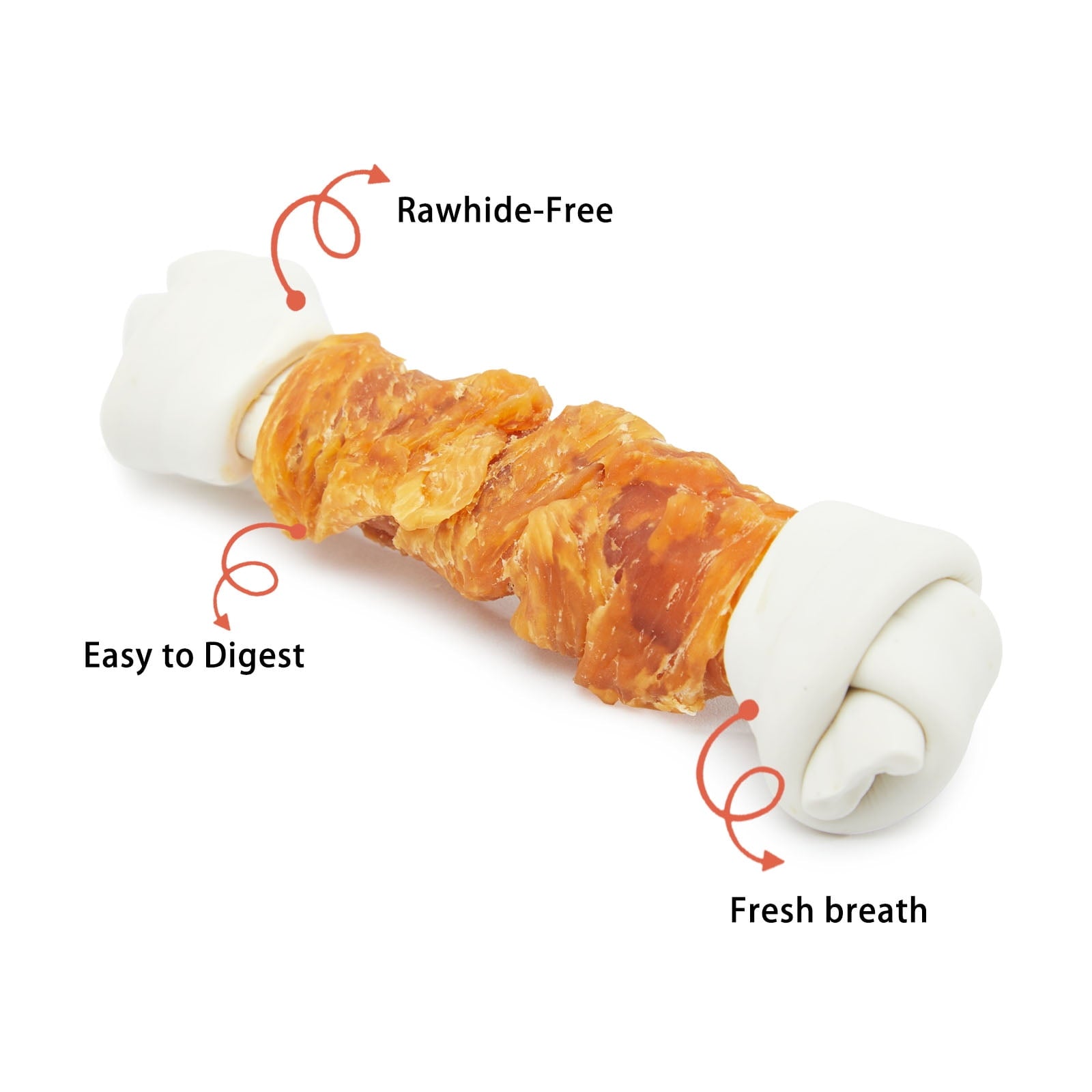 Jungle Calling Rawhide Free Chicken Wrapped Chew Dog Bones for Medium Large Dogs Training Treats