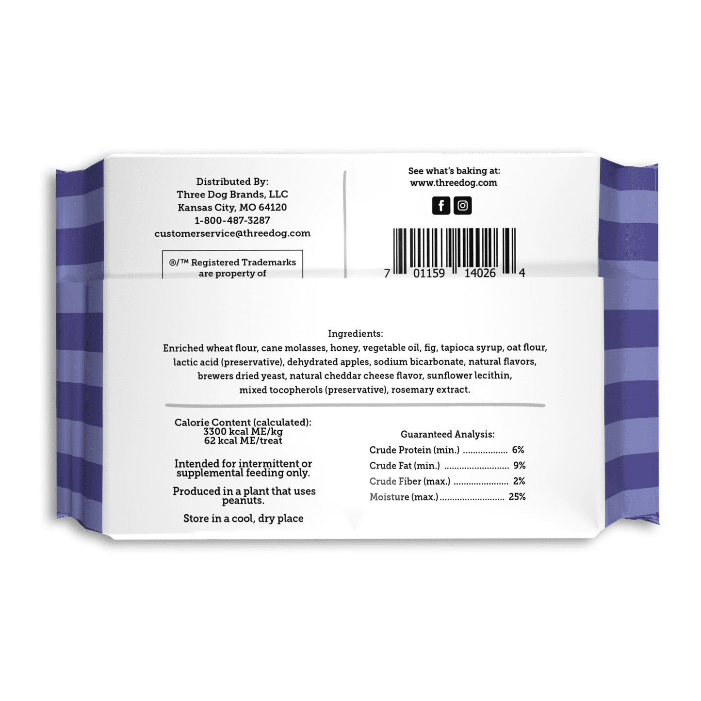 Three Dog Bakery Double Rewards Apple & Cheese Soft Chewy Dog Treats, 10oz