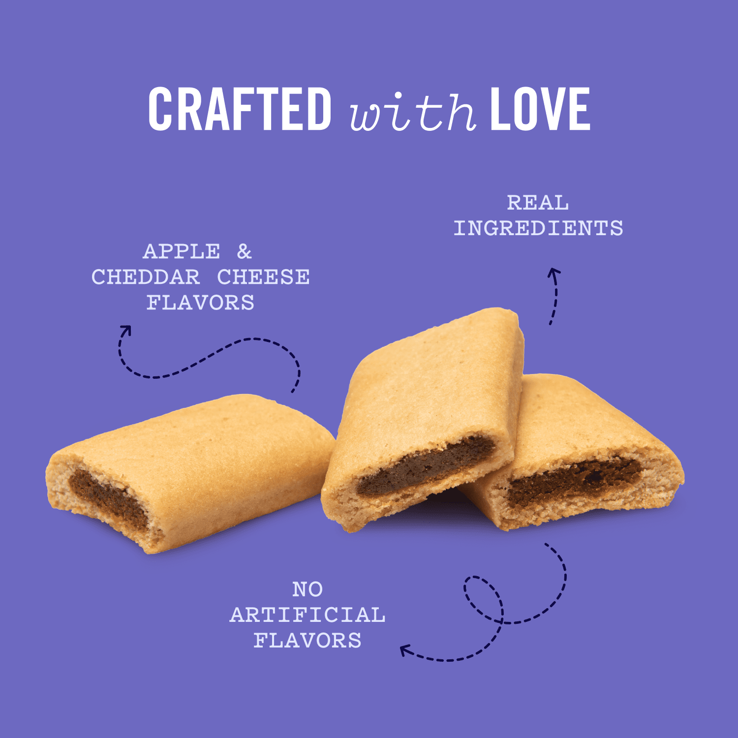 Three Dog Bakery Double Rewards Apple & Cheese Soft Chewy Dog Treats, 10oz