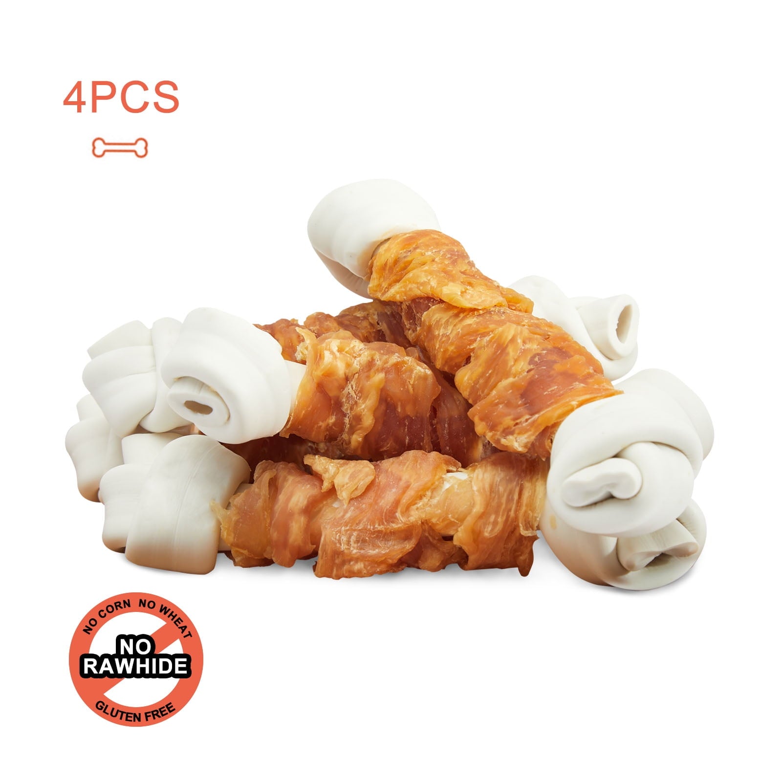 Jungle Calling Rawhide Free Chicken Wrapped Chew Dog Bones for Medium Large Dogs Training Treats