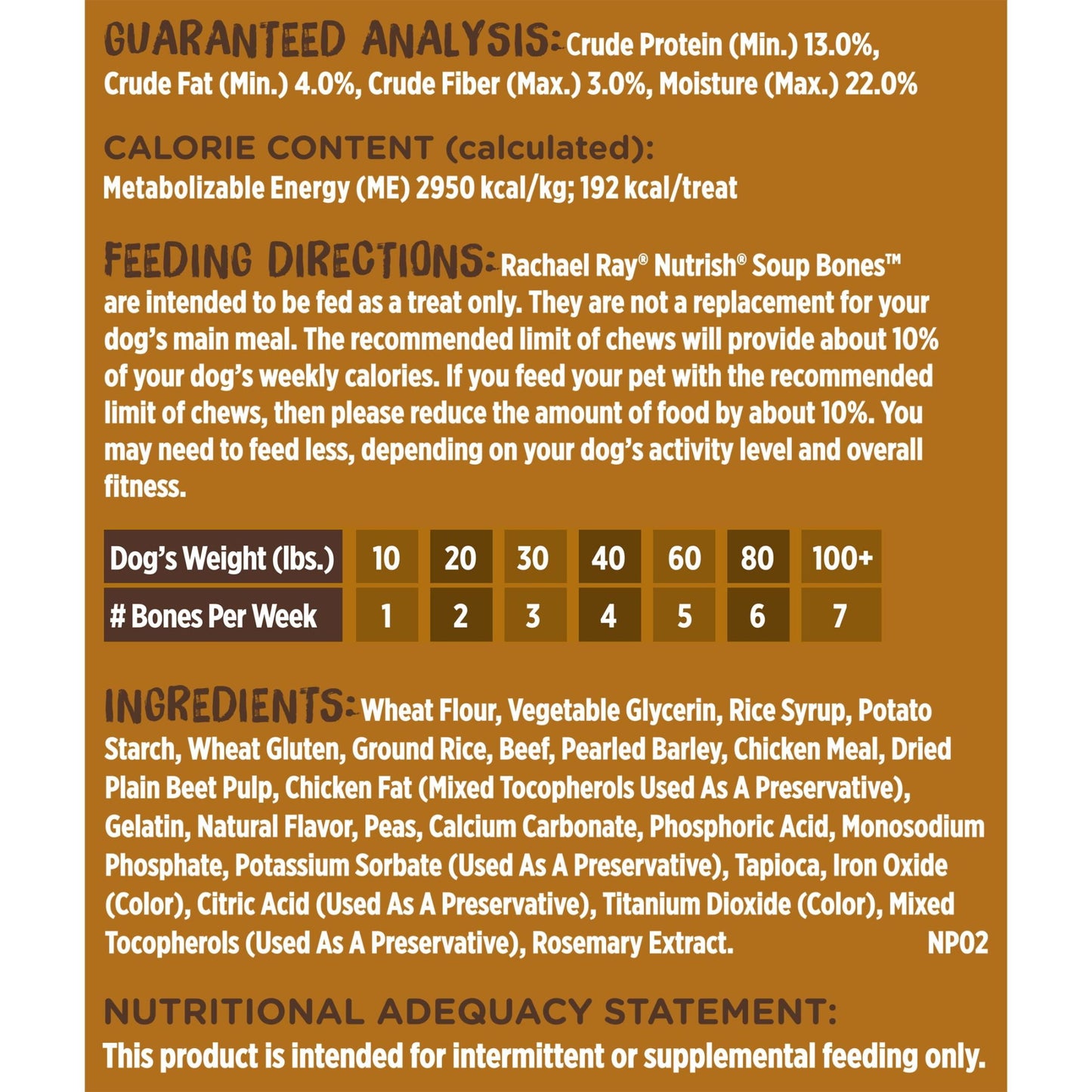 Rachael Ray Nutrish Soup Bones with Real Beef & Barley, 11 Dry Dog Chews