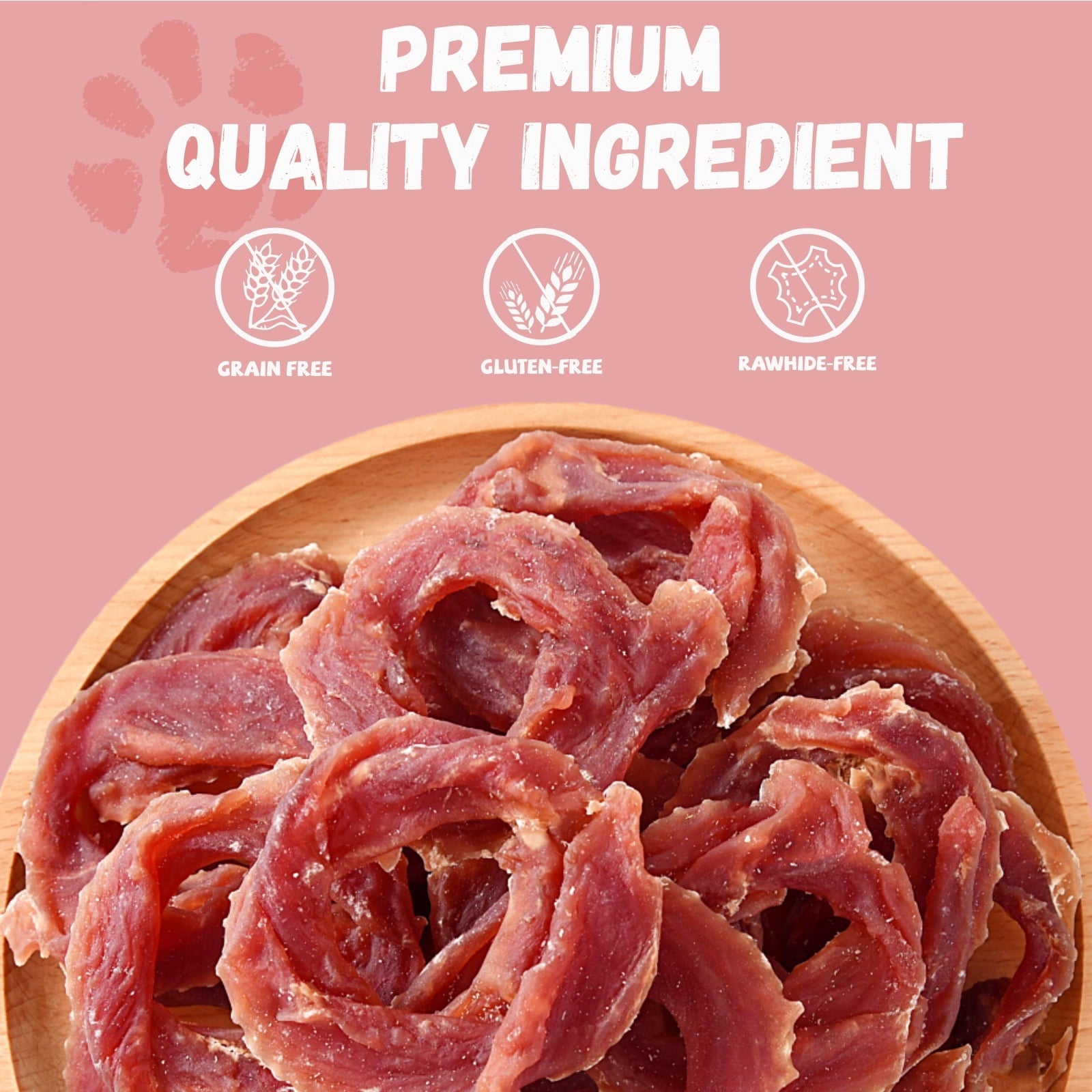 Pawmate Duck Jerky Dog Treats, Duck Jerky Rings for All Dogs, 23ct Packet