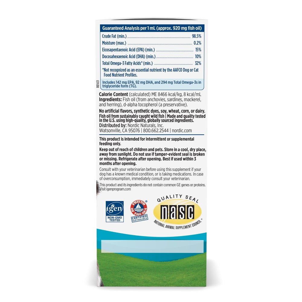 Nordic Naturals Omega-3 Pet, Liquid, For Cats and Small Dogs, Fish Oil 2 Oz